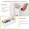 POWERSTONE 3-Drawer Plastic Rolling Storage Cabinet, Narrow Organizer Cart with