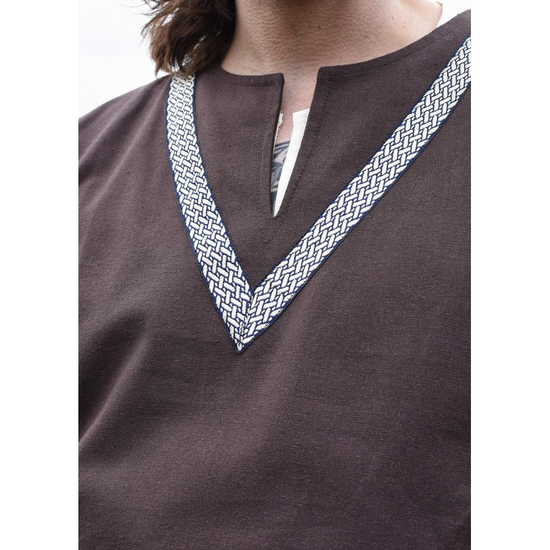 Battle-Merchant Medieval Tunic Ailrik Cotton Tunic with Border for Men