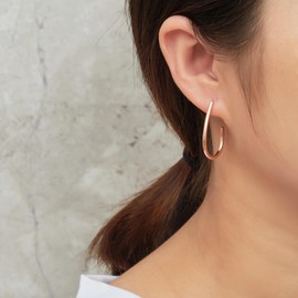 Philip Jones Rose Gold Plated Oval Hoop Earrings