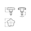 Ganter Normelemente Stainless Steel Star Grip Screw GN 5334-40-M8-20 Matt
