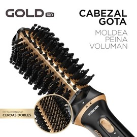 Cepillo Multiestilizador 2 en 1 GA.MA Italy Multistyler Gold 3D Therapy Ultra ION – 1200 W, Tubo recubierto con aceite de Argán conocido como oro líqu