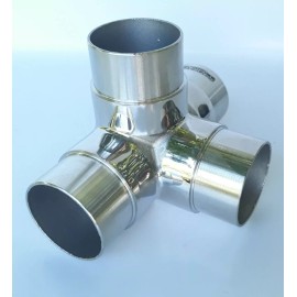 Crosinox CN4593130 Flush Side Outlet Tee 316 Stainless Handrail Part - 2"