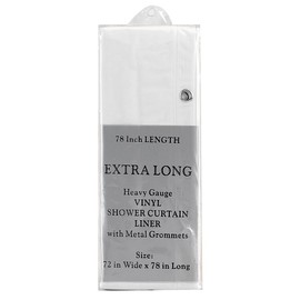 Carnation Home Fashions Extra Wide 5-Gauge Shower Curtain Liner, White Stall Size 54" Wide X 78" Long
