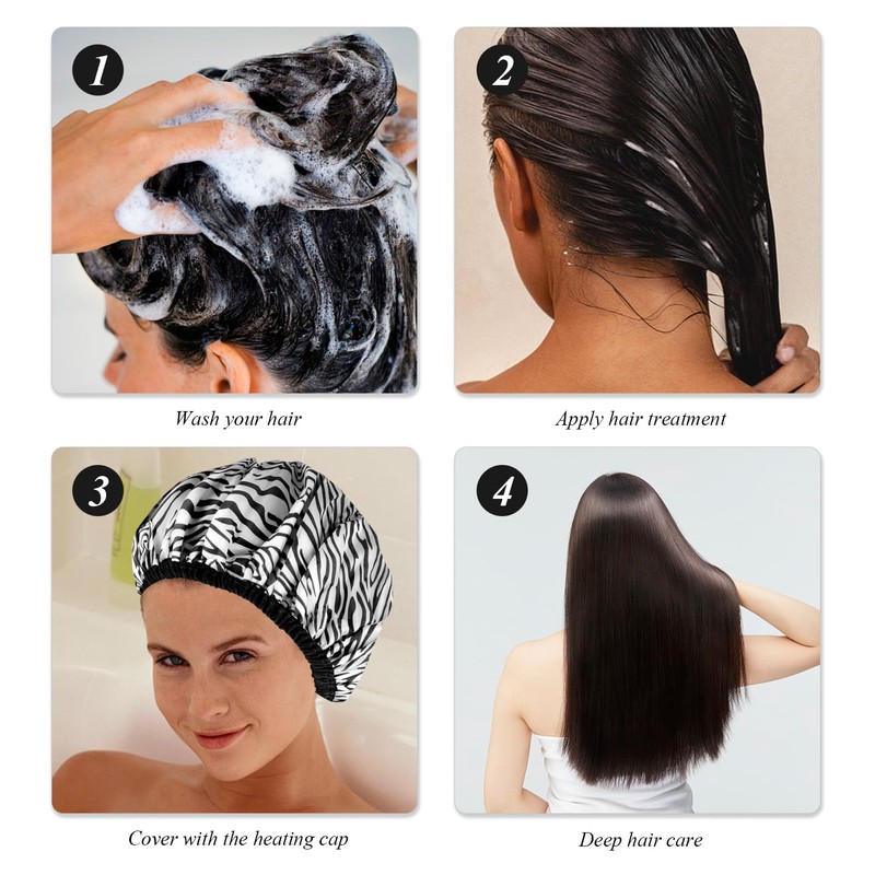 4Pcs Shower Caps For Women, Waterproof Shower Caps, Hair Care