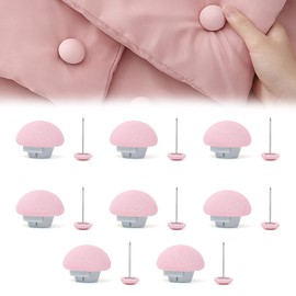 TUKNN Duvet Cover Clip, Duvet Clips Fixer, Non-Slip Duvet Cover Clips, Plastic, Duvet Cover Clips, Duvet Pins, Mushroom Attachment Clip with Button, Pack of 8, Pink
