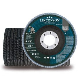 LINCONSON 10 Pack 4.5 Inch 60 Grit Ultra Heavy-Duty Zirconia Abrasive Grinding Wheel and Flap Sanding Disc for Metal & Stainless Steel 7/8" Arbor T29 Conical