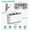 Toothbrush and Toothpaste Holder Drainage for Bathroom Countertop with Adjustable