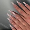 NICENEEDED 24PCS Long Stiletto Press on Nails, White Gradient False