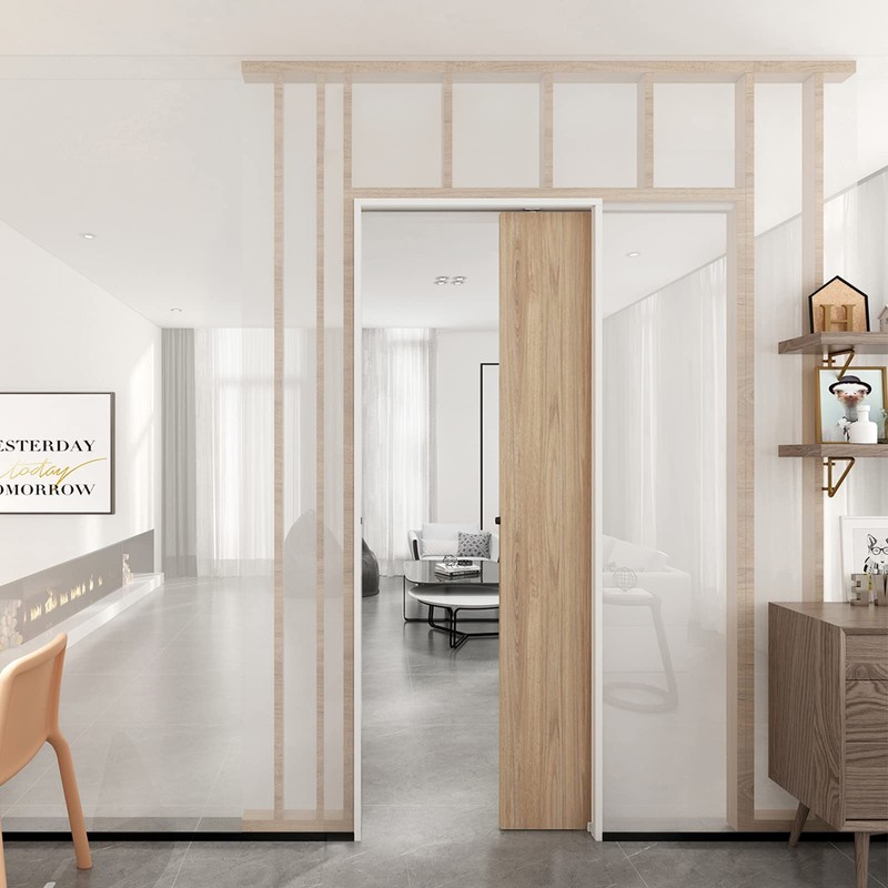 JUBEST 6FT Commercial Grade Pocket Door Hardware and Track Set,