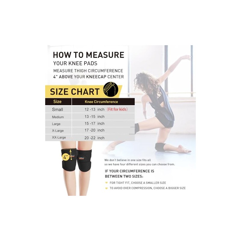 HUEGLO Protective Knee Pads for Dancers,Volleyball Knee Pad for Girls,Soft
