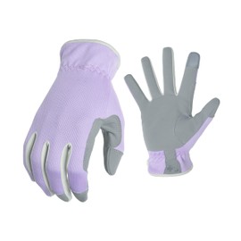 Digz Women's Medium Planter Garden Gloves, Lightweight Mesh and Synthetic Leather, Touchscreen, Purple