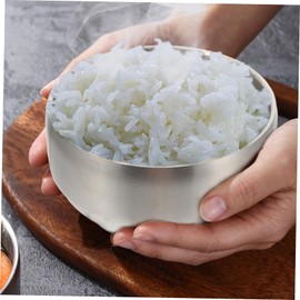 FUNOMOCYA Double Stainless Steel Salad Bowl with Cover Scald Food Container for Soup Home Tableware for Salads Fruits and Oatmeal