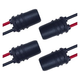 T10 194 Instrument Bulb Socket for Car, Round Mouth Pre-Wired Harness Connector Adapter, Rubber Lamp Holder Female Socket for Automotive LED Bulbs Replacement (4PCS)