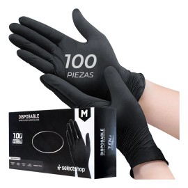 Guantes De Nitrilo Vinil Libre De Latex Sin Polvo Azul Negro