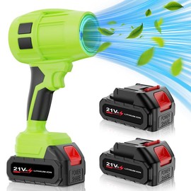 Electric Leaf Blower cordless,Portable Turbo Jet Blower,Handheld Leaf Blower,Leaf Blower for Lawn Care, Tool Garden,Car Dryer,Car Cleaning,Outdoors BBQ, Outdoorfun, Leave and Dust Cleaning,Air Duster,Springtok,Gift For Men - Colour: GREEN：700G-Wind Thrus