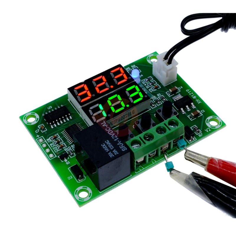 Hailege 2pcs W1219 Thermostat Temperature Controller DC 12V Dual LED