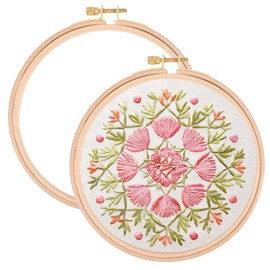 2 Pack 6 Inch Wood Embroidery Hoop, Cross Stitch Hoop Imitated Wood Embroidery Frame, Decorative Hanging Cross Stitch Hoops Frames for DIY Art Craft Sewing and Hanging Ornaments Decor