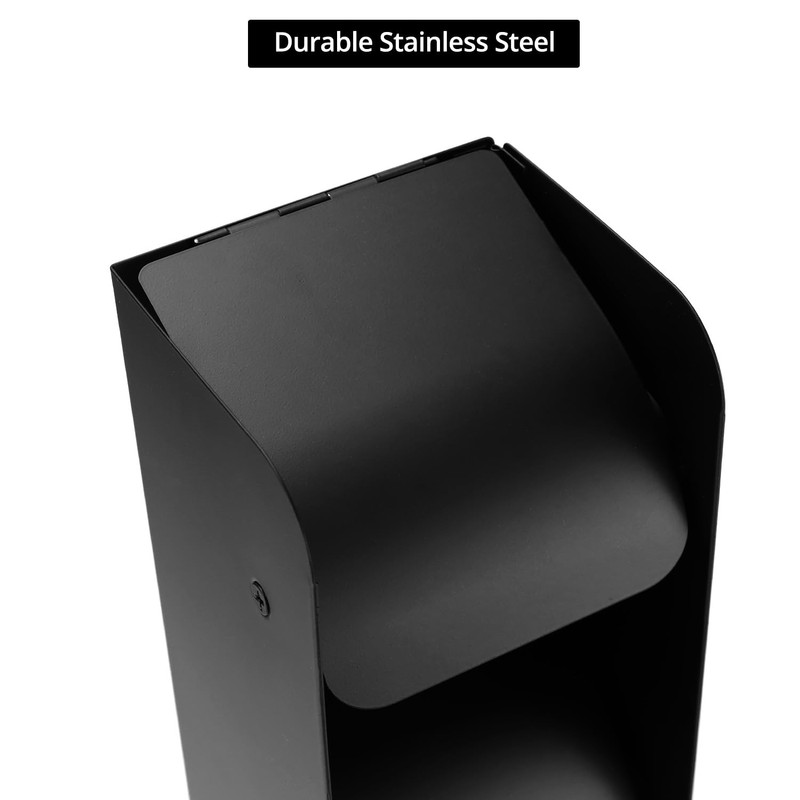 QWORK 3-Roll Stainless Steel Toilet Paper Dispenser with Lock, Wall