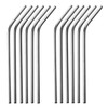 GRÄWE Straws, Curved, Set of 12, Silver Stainless Steel Straws,