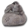 Ebros Heavenly Winged Angel Cat Sleeping On Heart Shaped Stone