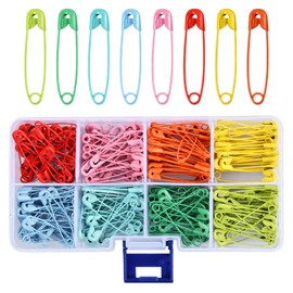 240 Pieces Colourful Safety Pins Metal Small 32 mm Coloured Safety Pins with Storage Box for Clothes Labels Jewellery Making Crafts Sewing Crafts