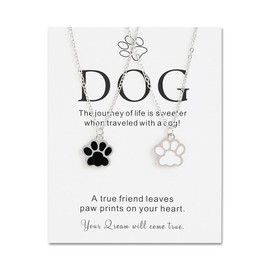 Dog Lover Gifts Necklace for Women Men Christmas Gifts for Best Friend Necklaces for Husband Wife Valentines Day Gift for Her Him Dog Paw Necklaces for Couples Long Distance Gift for Sister Brother