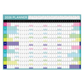 TEHAUX 2026 Wall Calendar: Year Planner, 12 Month Full Year Calendar, Horizontal Vertical and Large Monthly Wall Planner for Planning and Organizing