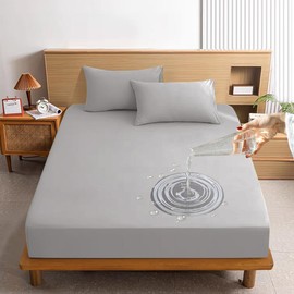 Fitted Sheet, Waterproof Sheet, Bed Sheet, Mattress Protector, Fully Waterproof, Mite Resistant, For Adults, Babies, Nursing Sheets, Soft, High Density Fabric, Elastic All Around, Easy To Put On And