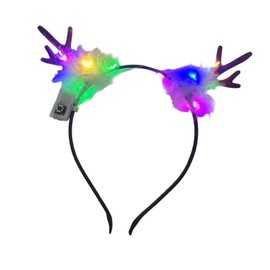 Harilla Deer Antlers Feather Glow Hair Band Headband Role Play Color Light