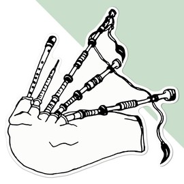 Large 210mm 'Musical Bagpipes' Permanent Sticker Decal for Cars/Windows/Bins/Walls etc (DW00017987)