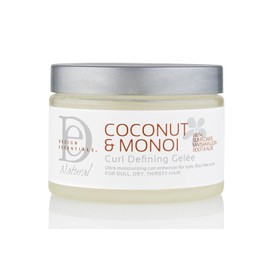Design Essentials Gel definidor de rizos de coco natural y monoi, con girasol, raíz de malvavisco y aloe, 12 onzas