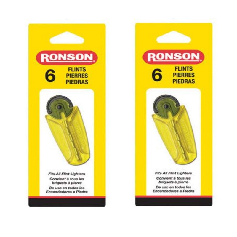 Ronson Flints - 6 Flints per Card (Pack of 12)