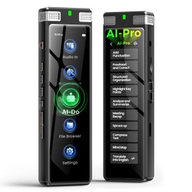 136GB AI Voice Recorder, TIMMKOO Digital Voice Recorder with Playback, Offline Transcribe and Online Summarize/Mindmap/Translation Base on AI Technology, Voice Activated Audio Recorder (Silver)