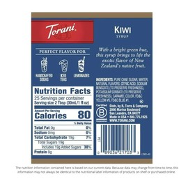 Kiwi Syrup for Coffee & Cocktails 25.4 Ounces Coffee Flavoring for Drinks with Fresh Finest Coffee Syrup Pump