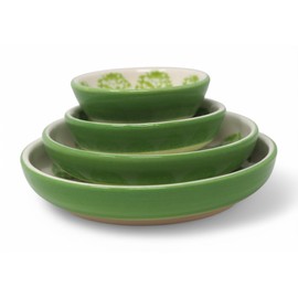 Blue Whale Gifts Lime Green Ceramic Serving Bowls & Dishes - Mixed Sizes - Set of 4