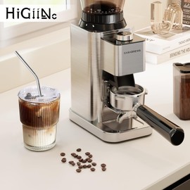 HIGIINC Iced Coffee Cups with Lids 4 Pcs, 13 OZ Glass Cups with Lids and Straws, Reusable Ribbed Glasses Drinking Set, Clear Cute Aesthetic Glass Tumbler for Home Kitchen Office Travel