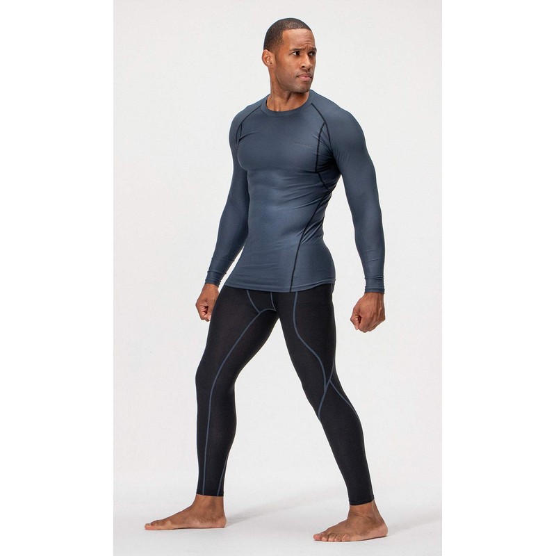 DEVOPS 3 Pack Men's Athletic Long Sleeve Compression Shirts (Large,