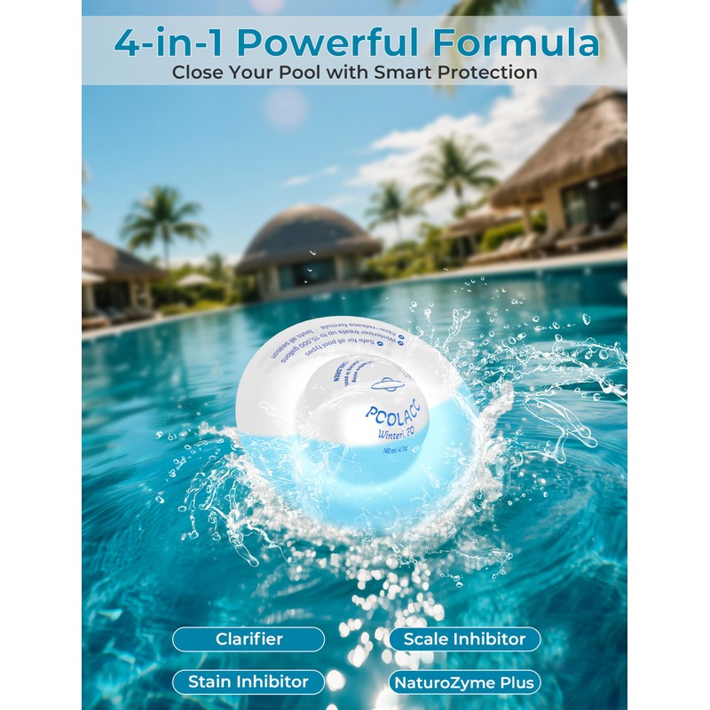 POOLACC 4-in-1 Winter Pool Closing Kit for Above-Ground & In-Ground