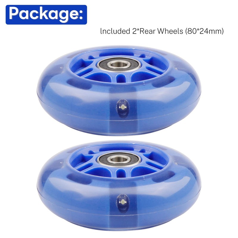 WHEELGOO Rear 80mm Light Up White Flashing 3-Wheeled Kid Scooter