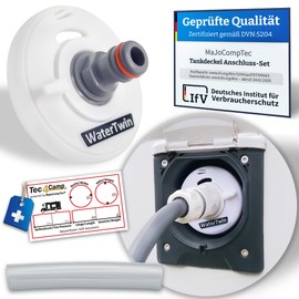 MaJoCompTec® Watertwin Fuel Cap with Water Connection | Water Tank Cap Filling Adapter for Water Filler Nozzle | Motorhome Caravan Accessories (ECO Version, Adapter 3-PIN D:78)