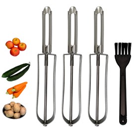 3 PCS Vegetable Peeler, Potato Peelers for Kitchen, I Shaped Stainless Steel Peeler