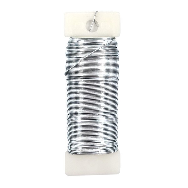 Honigo 22 Gauge Silver Metal Floral Wire, 38 Yards/35 Meters,for