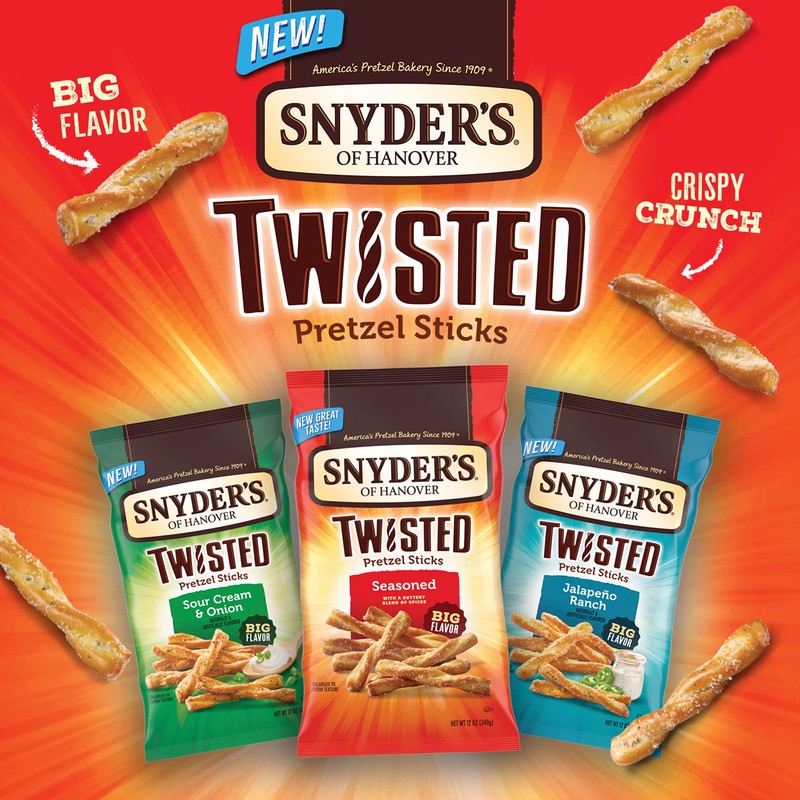 Snyder's Sour Cream & Onion Twisted Pretzels 12oz (Bag of