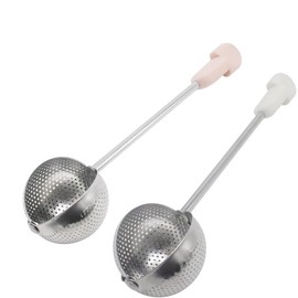 2 Pack Stainless Steel Mesh Twisting Tea Ball Infuser, Loose Leaf Tea Steeper Strainers, Reusable Tea Infuser for Loose Tea (Pink and White, One Size)