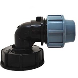 TOP-VIGOR IBC Tank Adapter s60x6 Thread Connector for Mdpe Water Pipe Fitting Elbow Outlet 25mm
