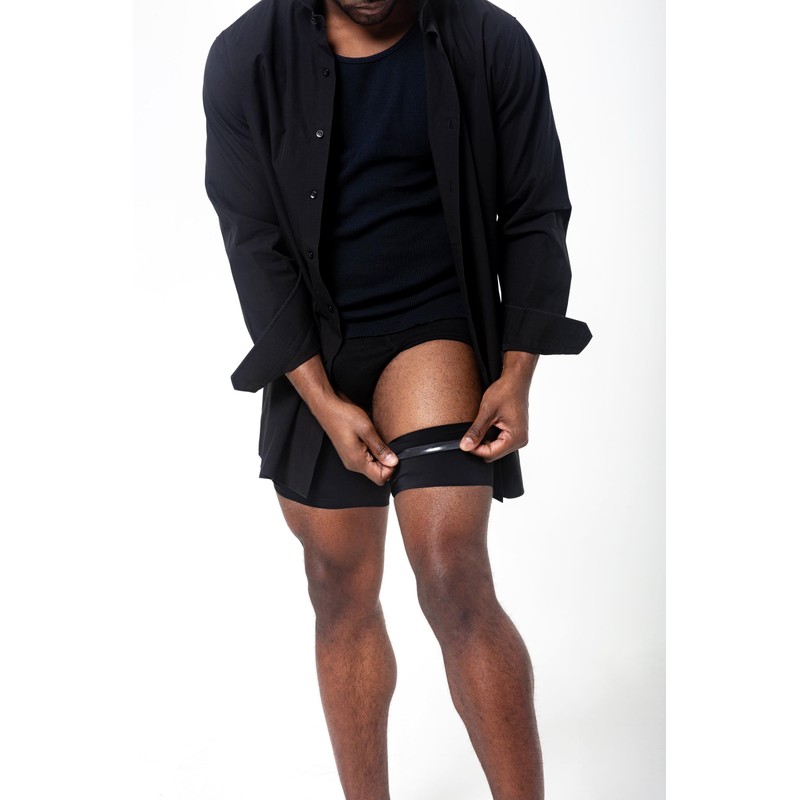 Bandelettes Sexy Anti-Chafing, Elastic Thigh Bands, Prevent Friction - Black