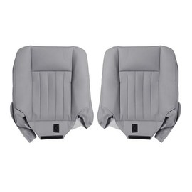Zieichy Driver+ Passenger Side Bottom Perforated Leather Seat Cover Gray Compatible with Lincoln Navigator 2003-2006