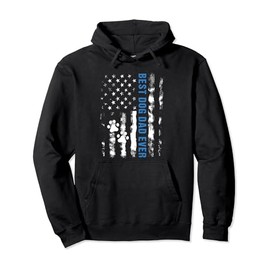 Best Dog Dad Ever American Flag Father's Day Dog Lover Paw Pullover Hoodie