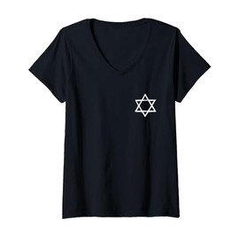 Israel flag, star of David, Judaism, support, solidarity V-Neck T-Shirt