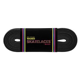 Bont Skates Waxed Laces - 6mm & 8mm - 47" 71" 79" 96" 108" - Midnight Black (6mm Wide / 79 inch / 200 cm)